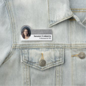 Professionele Faux Silver Glitter Custom Photo Naamplaatje (In situ)