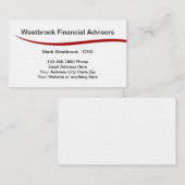 Professionele financiële adviseurs visitekaartje (Voorkant / Achterkant)