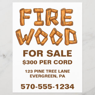 Professionele Firewood Wood for Sale Custom Flyer