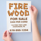 Professionele Firewood Wood for Sale Custom Flyer (Hand)
