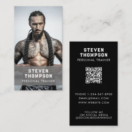 Professionele Fitness Coach QR Code Sociale Media Visitekaartje