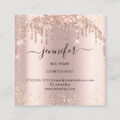 Professionele fitness - dance Roos Gold Drivers Vierkante Visitekaartje (Achterkant)