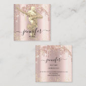 Professionele fitness - dance Roos Gold Drivers Vierkante Visitekaartje (Voorkant / Achterkant)