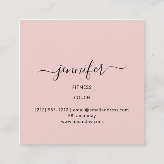 Professionele fitness Danch Gold Couch roze Vierkante Visitekaartje (Achterkant)
