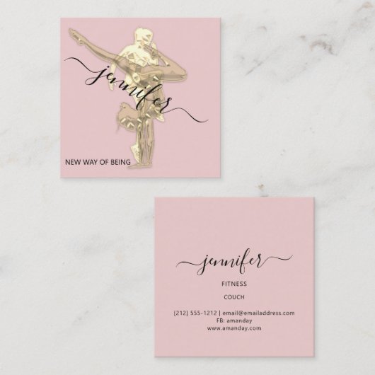 Professionele fitness Danch Gold Couch roze Vierkante Visitekaartje (Voorkant / Achterkant)
