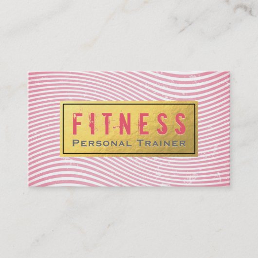 Professionele fitness Personal Trainer Pink & Gold Visitekaartje (Voorkant)