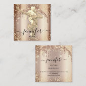 Professionele fitnessness Dance Roos Gold School Vierkante Visitekaartje (Voorkant / Achterkant)