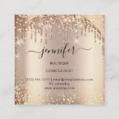 Professionele fitnessness Dance Roos Gold School Vierkante Visitekaartje (Achterkant)