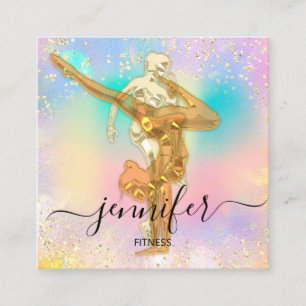 Professionele fitnessness dansglitter holograaf vierkante visitekaartje