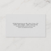 Professionele Floral Linnen Moderne Minimalistisch Visitekaartje (Achterkant)