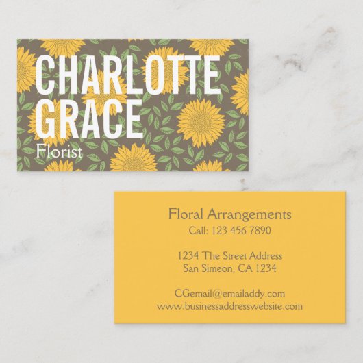 Professionele Florist Vloer Gepersonaliseerd Visitekaartje (Voorkant / Achterkant)