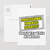 Professionele forensisch wetenschapper .. grap briefkaart (Voorkant / Achterkant)