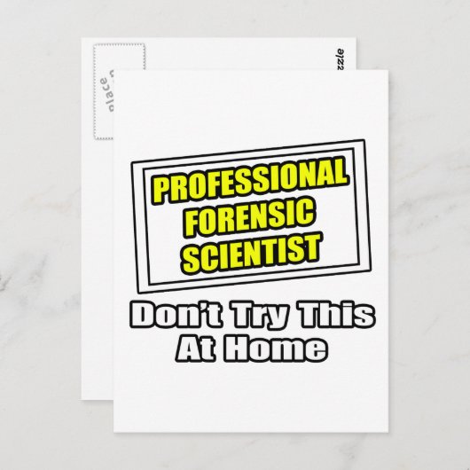 Professionele forensisch wetenschapper .. grap briefkaart (Voorkant / Achterkant)