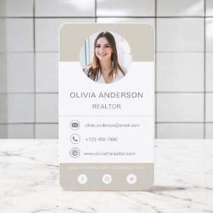 Professionele foto Beige Terracotta Visitekaartje