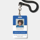 Professionele Foto Blauw Medewerker ID Badge (Voorzijde met lanyard)