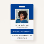 Professionele Foto Blauw Medewerker ID Badge (Voorkant)