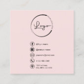 Professionele Foto Blush Roze QR Code Social Media Vierkante Visitekaartje (Achterkant)