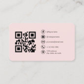 Professionele Foto Blush Roze QR Code Social Media Visitekaartje (Achterkant)