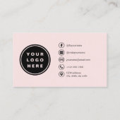 Professionele Foto Blush Roze QR Code Social Media Visitekaartje (Achterkant)