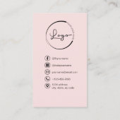 Professionele Foto Blush Roze QR Code Social Media Visitekaartje (Achterkant)