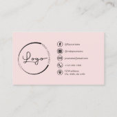 Professionele Foto Blush Roze QR Code Social Media Visitekaartje (Achterkant)