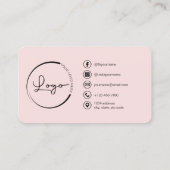 Professionele Foto Blush Roze QR Code Social Media Visitekaartje (Achterkant)