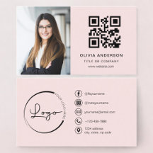 Professionele Foto Blush Roze QR Code Social Media