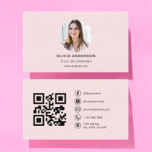 Professionele Foto Blush Roze QR Code Social Media
