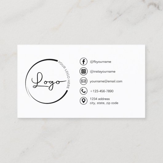 Professionele Foto Blush Roze QR Code Social Media Visitekaartje (Achterkant)