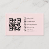 Professionele Foto Blush Roze QR Code Social Media Visitekaartje (Achterkant)