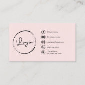 Professionele Foto Blush Roze QR Code Social Media Visitekaartje (Achterkant)
