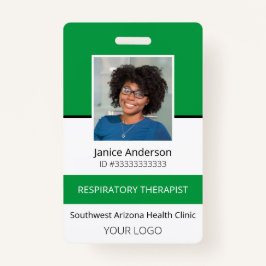 Professionele foto Groene werknemer ID-badge Badge