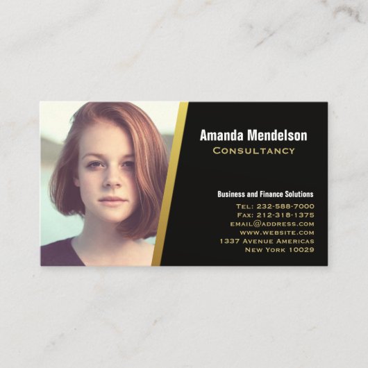 Professionele foto headshot contactgegevens visitekaartje (Voorkant)