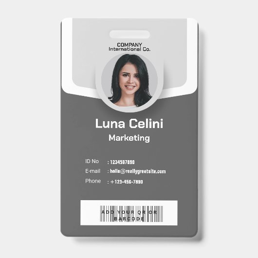 Professionele foto-ID-badge - Aanpassen met Logo Badge (Voorzijde)