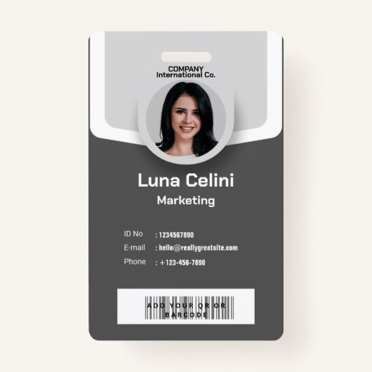 Professionele foto-ID-badge - Aanpassen met Logo Badge (Voorkant)