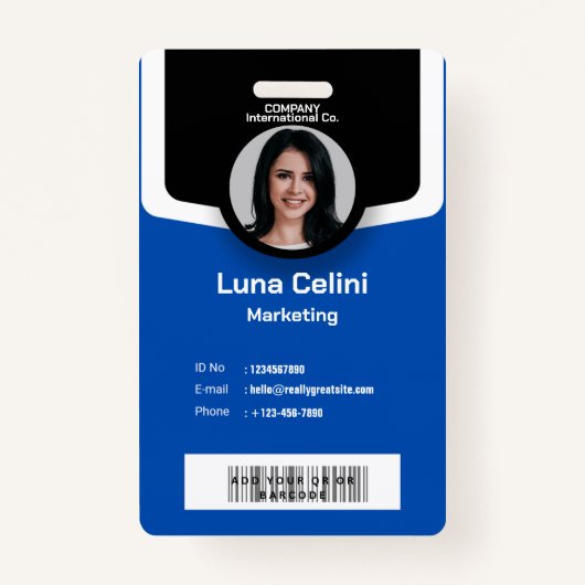Professionele foto-ID-badge - Aanpassen met Logo Badge (Voorkant)