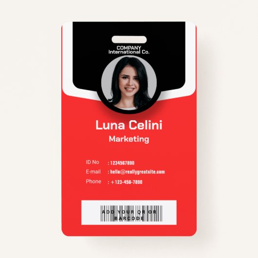 Professionele foto-ID-badge - Aanpassen met Logo Badge (Voorkant)