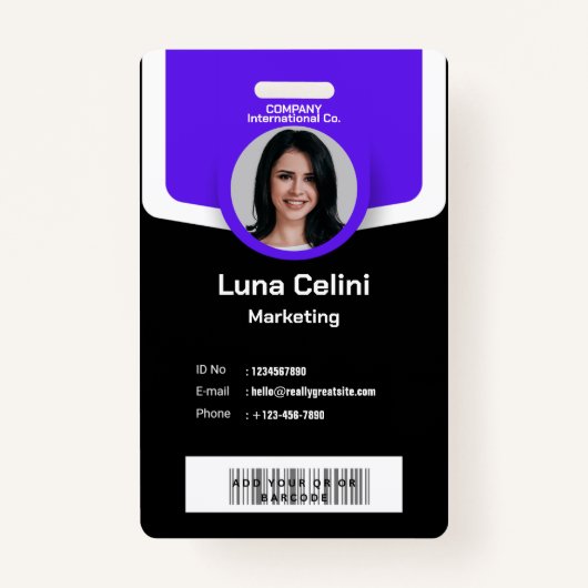 Professionele foto-ID-badge - Aanpassen met Logo Badge (Voorkant)