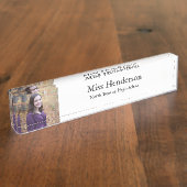 Professionele foto leraar klaslokaal naambordje (Zijkant)