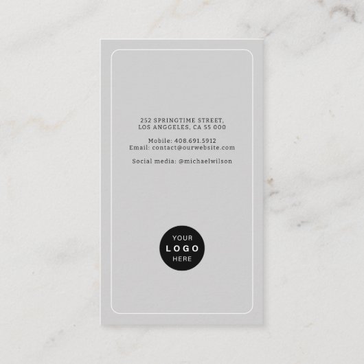 Professionele foto logo portret verticaal visitekaartje (Achterkant)