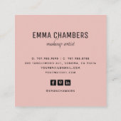 Professionele foto make-up artist vierkante visitekaartje (Achterkant)