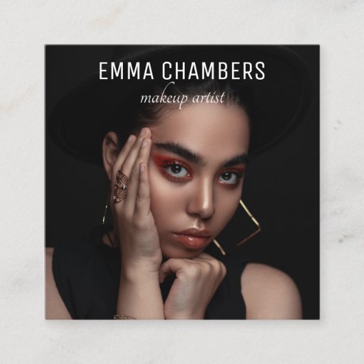 Professionele foto make-up artist vierkante visitekaartje (Voorkant)