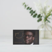 Professionele foto met Golden Signature Monogram Visitekaartje (Staand voorkant)
