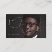 Professionele foto met Golden Signature Monogram Visitekaartje (Voorkant)