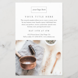 Professionele foto met minimalistische bedrijfsgeb flyer