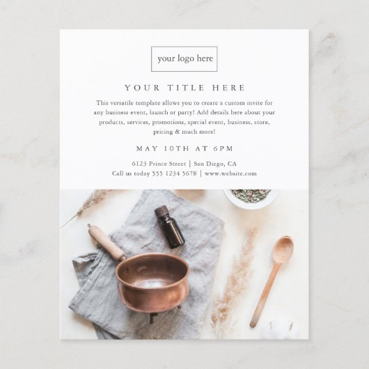 Professionele foto met minimalistische bedrijfsgeb flyer (Voorkant)