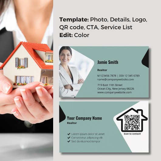 Professionele foto met onze Blue Realtor Visitekaartje