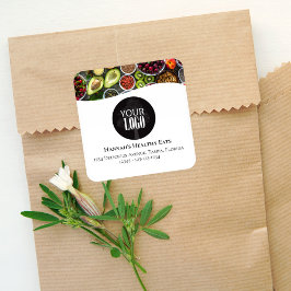 Professionele foto of Logo Promotional Black Vierkante Sticker