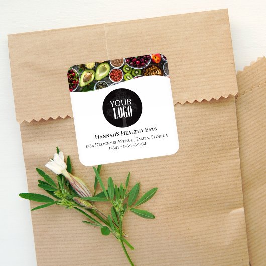 Professionele foto of Logo Promotional Black Vierkante Sticker