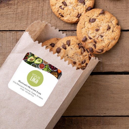 Professionele foto of Logo Promotionele Groen Vierkante Sticker